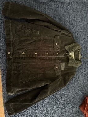 Corduroy Fasthouse Sherpa-Lined collar Men's Jacket Large - Black